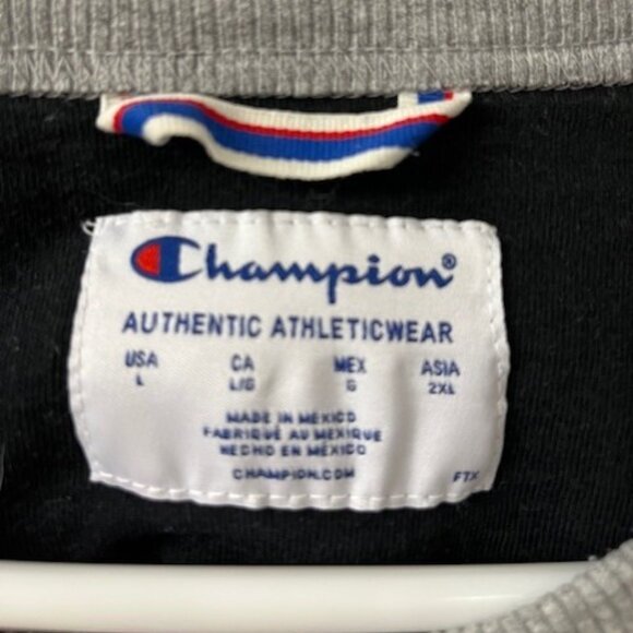 Unisex Size Large Champion Vintage 90s Gray Sweatshirt - Picture 7 of 8